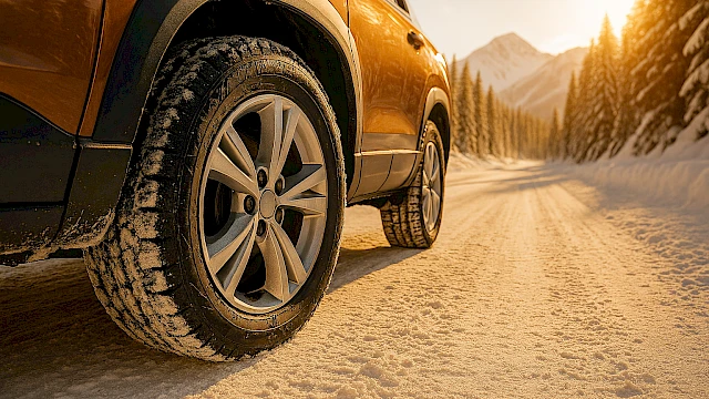 Havas út, napsütésben téli gumi