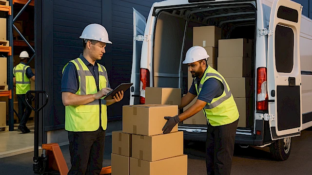 logisztikai vállalkozás munka közben