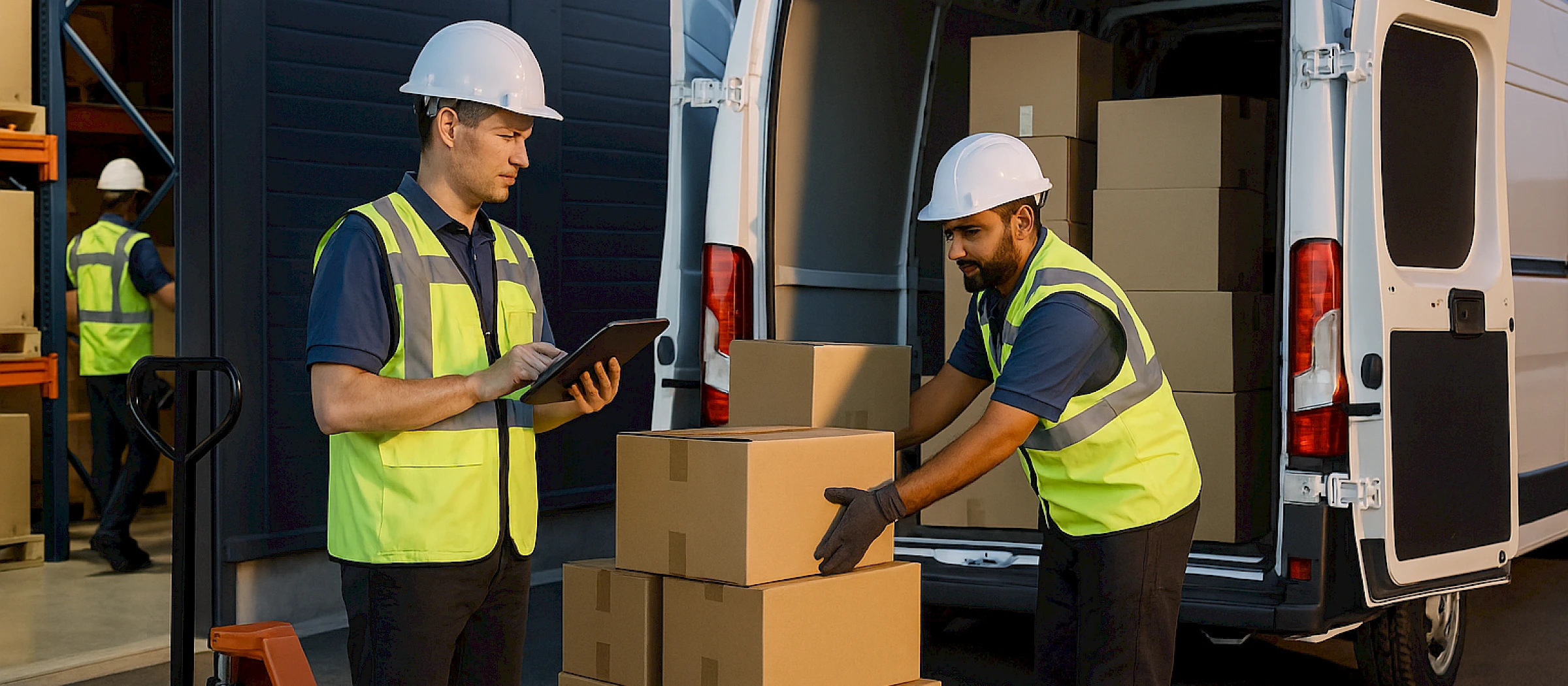 logisztikai vállalkozás munka közben